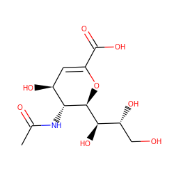 CC(=O)N[C@@H]1[C@@H](O)C=C(C(=O)O)O[C@H]1[C@H](O)[C@H](O)CO ZINC000004096465