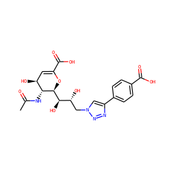 CC(=O)N[C@@H]1[C@@H](O)C=C(C(=O)O)O[C@H]1[C@H](O)[C@H](O)Cn1cc(-c2ccc(C(=O)O)cc2)nn1 ZINC001772625347