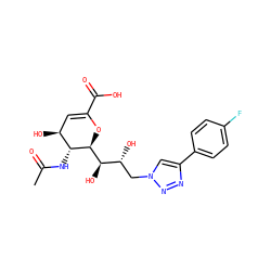 CC(=O)N[C@@H]1[C@@H](O)C=C(C(=O)O)O[C@H]1[C@H](O)[C@H](O)Cn1cc(-c2ccc(F)cc2)nn1 ZINC001772577038