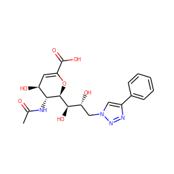 CC(=O)N[C@@H]1[C@@H](O)C=C(C(=O)O)O[C@H]1[C@H](O)[C@H](O)Cn1cc(-c2ccccc2)nn1 ZINC000064559817