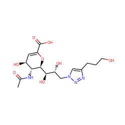 CC(=O)N[C@@H]1[C@@H](O)C=C(C(=O)O)O[C@H]1[C@H](O)[C@H](O)Cn1cc(CCCO)nn1 ZINC000064573800