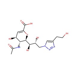 CC(=O)N[C@@H]1[C@@H](O)C=C(C(=O)O)O[C@H]1[C@H](O)[C@H](O)Cn1cc(CCO)nn1 ZINC000064560467