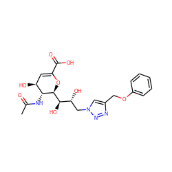 CC(=O)N[C@@H]1[C@@H](O)C=C(C(=O)O)O[C@H]1[C@H](O)[C@H](O)Cn1cc(COc2ccccc2)nn1 ZINC000064559197