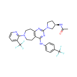 CC(=O)N[C@@H]1CCN(c2nc3c(c(Nc4ccc(C(F)(F)F)cc4)n2)CCN(c2ncccc2C(F)(F)F)CC3)C1 ZINC000066258288