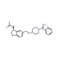 CC(=O)N[C@@H]1CCc2ccc(CCN3CCN(c4nsc5ccccc45)CC3)cc21 ZINC000029038589