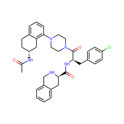 CC(=O)N[C@@H]1CCc2cccc(N3CCN(C(=O)[C@@H](Cc4ccc(Cl)cc4)NC(=O)[C@H]4Cc5ccccc5CN4)CC3)c2C1 ZINC000028528225