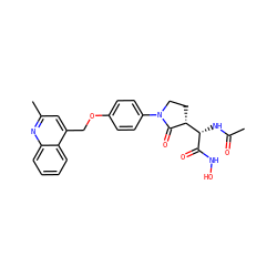 CC(=O)N[C@H](C(=O)NO)[C@H]1CCN(c2ccc(OCc3cc(C)nc4ccccc34)cc2)C1=O ZINC000013490347