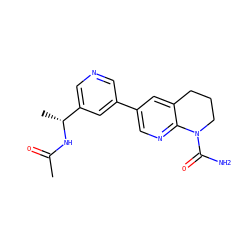 CC(=O)N[C@H](C)c1cncc(-c2cnc3c(c2)CCCN3C(N)=O)c1 ZINC001772628650