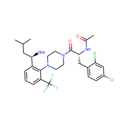 CC(=O)N[C@H](Cc1ccc(Cl)cc1Cl)C(=O)N1CCN(c2c([C@H](N)CC(C)C)cccc2C(F)(F)F)CC1 ZINC000028825743