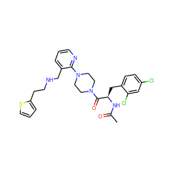 CC(=O)N[C@H](Cc1ccc(Cl)cc1Cl)C(=O)N1CCN(c2ncccc2CNCCc2cccs2)CC1 ZINC000036285146