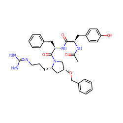 CC(=O)N[C@H](Cc1ccc(O)cc1)C(=O)N[C@H](Cc1ccccc1)C(=O)N1C[C@H](OCc2ccccc2)C[C@@H]1CCCN=C(N)N ZINC000028571975