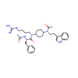 CC(=O)N[C@H](Cc1ccccc1)C(=O)N(CCCCNC(=N)N)C1CCC(N(CCc2c[nH]c3ccccc23)C(C)=O)CC1 ZINC000026389965