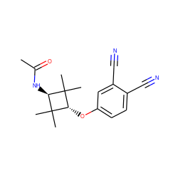 CC(=O)N[C@H]1C(C)(C)[C@H](Oc2ccc(C#N)c(C#N)c2)C1(C)C ZINC000261118428