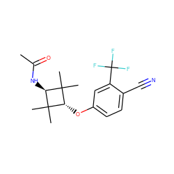 CC(=O)N[C@H]1C(C)(C)[C@H](Oc2ccc(C#N)c(C(F)(F)F)c2)C1(C)C ZINC000254103603