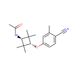 CC(=O)N[C@H]1C(C)(C)[C@H](Oc2ccc(C#N)c(C)c2)C1(C)C ZINC000254102502