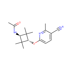 CC(=O)N[C@H]1C(C)(C)[C@H](Oc2ccc(C#N)c(C)n2)C1(C)C ZINC000254103418