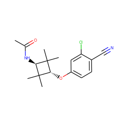 CC(=O)N[C@H]1C(C)(C)[C@H](Oc2ccc(C#N)c(Cl)c2)C1(C)C ZINC000254104225