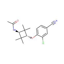 CC(=O)N[C@H]1C(C)(C)[C@H](Oc2ccc(C#N)cc2Cl)C1(C)C ZINC000254100301