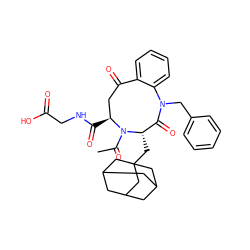 CC(=O)N1[C@@H](CC23CC4CC(CC(C4)C2)C3)C(=O)N(Cc2ccccc2)c2ccccc2C(=O)C[C@@H]1C(=O)NCC(=O)O ZINC000027100525