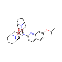 CC(=O)N1[C@H]2C=C(CN3[C@H]4CC[C@@H]3C[C@@H](Nc3ccc5ccc(OC(C)C)cc5n3)C4)C[C@H]1CCC2 ZINC000101137514