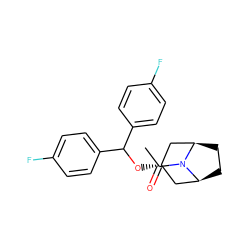 CC(=O)N1[C@H]2CC[C@@H]1C[C@@H](OC(c1ccc(F)cc1)c1ccc(F)cc1)C2 ZINC000299820322