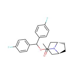 CC(=O)N1[C@H]2CC[C@H]1CC(OC(c1ccc(F)cc1)c1ccc(F)cc1)C2 ZINC000100800530