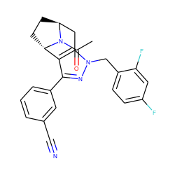 CC(=O)N1[C@H]2CC[C@H]1c1c(-c3cccc(C#N)c3)nn(Cc3ccc(F)cc3F)c1C2 ZINC000204897725