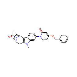 CC(=O)N1[C@H]2CC[C@H]1c1c(n(C)c3cc(-n4ccc(OCc5ccccc5)cc4=O)ccc13)C2 ZINC000113223757