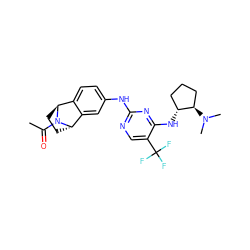 CC(=O)N1[C@H]2CC[C@H]1c1cc(Nc3ncc(C(F)(F)F)c(N[C@@H]4CCC[C@H]4N(C)C)n3)ccc12 ZINC000101173528