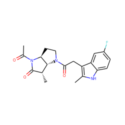 CC(=O)N1C(=O)[C@@H](C)[C@@H]2[C@@H]1CCN2C(=O)Cc1c(C)[nH]c2ccc(F)cc12 ZINC000013471519