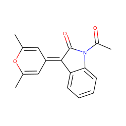 CC(=O)N1C(=O)C(=C2C=C(C)OC(C)=C2)c2ccccc21 ZINC000000073605