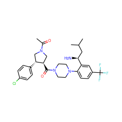 CC(=O)N1C[C@@H](C(=O)N2CCN(c3ccc(C(F)(F)F)cc3[C@@H](N)CC(C)C)CC2)[C@H](c2ccc(Cl)cc2)C1 ZINC000028824064