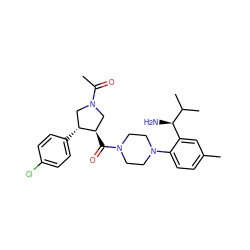 CC(=O)N1C[C@@H](C(=O)N2CCN(c3ccc(C)cc3[C@@H](N)C(C)C)CC2)[C@H](c2ccc(Cl)cc2)C1 ZINC000028824073