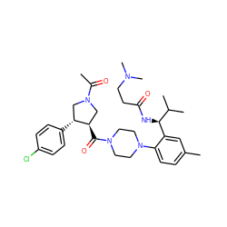 CC(=O)N1C[C@@H](C(=O)N2CCN(c3ccc(C)cc3[C@@H](NC(=O)CCN(C)C)C(C)C)CC2)[C@H](c2ccc(Cl)cc2)C1 ZINC000029131292