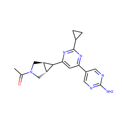 CC(=O)N1C[C@H]2C(c3cc(-c4cnc(N)nc4)nc(C4CC4)n3)[C@@H]2C1 ZINC000221190174