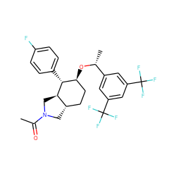CC(=O)N1C[C@H]2CC[C@H](O[C@H](C)c3cc(C(F)(F)F)cc(C(F)(F)F)c3)[C@@H](c3ccc(F)cc3)[C@@H]2C1 ZINC000035881493