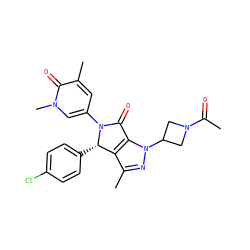 CC(=O)N1CC(n2nc(C)c3c2C(=O)N(c2cc(C)c(=O)n(C)c2)[C@H]3c2ccc(Cl)cc2)C1 ZINC000261152285