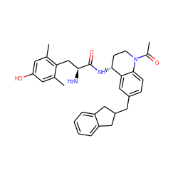 CC(=O)N1CC[C@@H](NC(=O)[C@@H](N)Cc2c(C)cc(O)cc2C)c2cc(CC3Cc4ccccc4C3)ccc21 ZINC000473151890