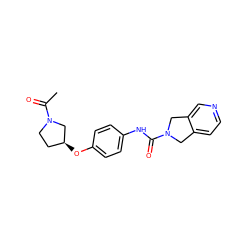 CC(=O)N1CC[C@H](Oc2ccc(NC(=O)N3Cc4ccncc4C3)cc2)C1 ZINC000167382927