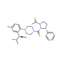 CC(=O)N1CC[C@H](c2ccccc2)[C@@H]1C(=O)N1CCN(c2ccc(C)cc2[C@@H](N)C(C)C)CC1 ZINC000029041130