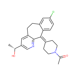 CC(=O)N1CCC(=C2c3ccc(Cl)cc3CCc3cc([C@@H](C)O)cnc32)CC1 ZINC000026016266