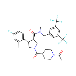 CC(=O)N1CCC(C(=O)N2C[C@H](c3ccc(F)cc3C)[C@@H](C(=O)N(C)Cc3cc(C(F)(F)F)cc(C(F)(F)F)c3)C2)CC1 ZINC000028824699