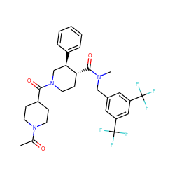 CC(=O)N1CCC(C(=O)N2CC[C@@H](C(=O)N(C)Cc3cc(C(F)(F)F)cc(C(F)(F)F)c3)[C@H](c3ccccc3)C2)CC1 ZINC000073293277