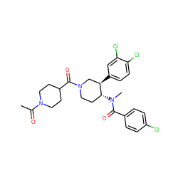 CC(=O)N1CCC(C(=O)N2CC[C@@H](N(C)C(=O)c3ccc(Cl)cc3)[C@H](c3ccc(Cl)c(Cl)c3)C2)CC1 ZINC000096167357