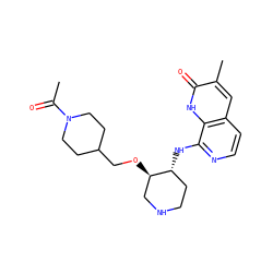 CC(=O)N1CCC(CO[C@@H]2CNCC[C@H]2Nc2nccc3cc(C)c(=O)[nH]c23)CC1 ZINC000473090254