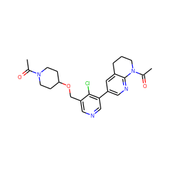 CC(=O)N1CCC(OCc2cncc(-c3cnc4c(c3)CCCN4C(C)=O)c2Cl)CC1 ZINC001772612433