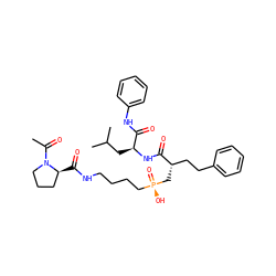 CC(=O)N1CCC[C@@H]1C(=O)NCCCC[P@@](=O)(O)C[C@@H](CCc1ccccc1)C(=O)N[C@@H](CC(C)C)C(=O)Nc1ccccc1 ZINC000026985147