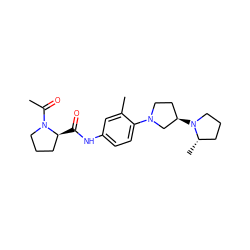 CC(=O)N1CCC[C@@H]1C(=O)Nc1ccc(N2CC[C@@H](N3CCC[C@@H]3C)C2)c(C)c1 ZINC000169301300