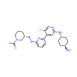 CC(=O)N1CCC[C@H](CNc2cccc(-c3cc(N[C@H]4CC[C@H](N)CC4)ncc3Cl)n2)C1 ZINC000261109207