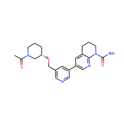 CC(=O)N1CCC[C@H](OCc2cncc(-c3cnc4c(c3)CCCN4C(N)=O)c2)C1 ZINC000221409416